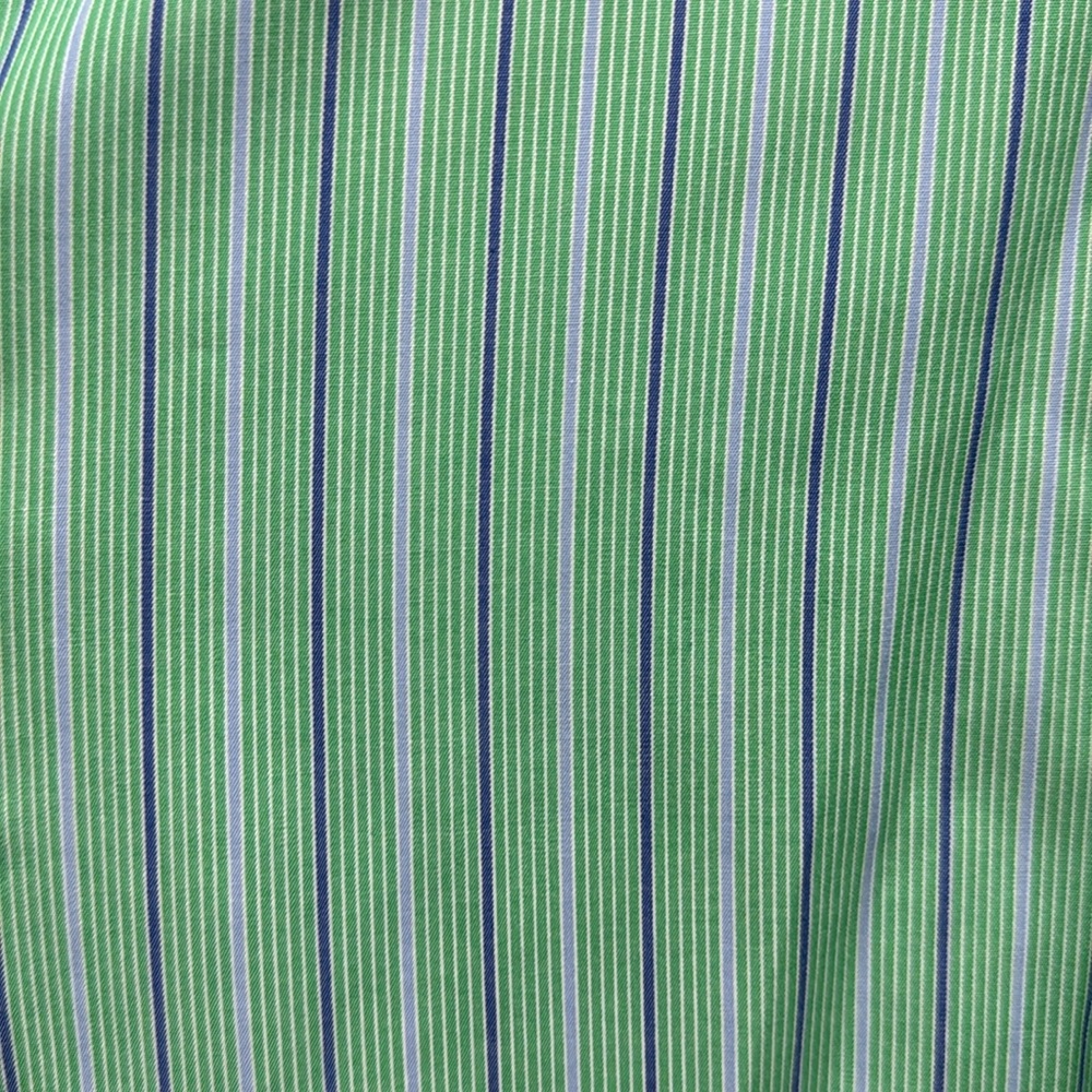 Austin Reed Men’s XL Button Down Long Sleeve Green Blue Stripe 100% Cotton Shirt - Picture 15 of 16